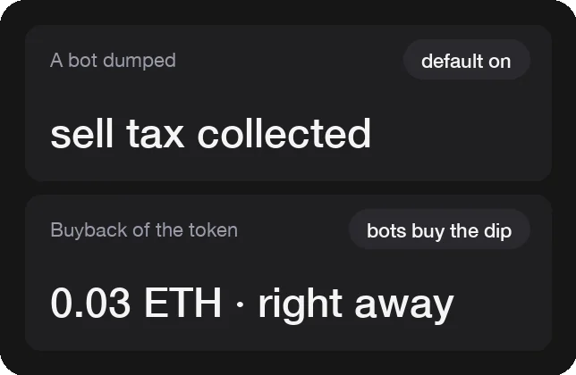 A dump buys the coin back